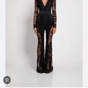 ZhivagoElegant Black Lace Jumpsuit